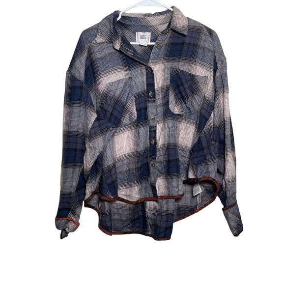 BDG Shirt Women's Small Flannel Button Up Slouchy Collared Shirt Top Oversized - Picture 1 of 10